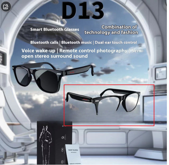 AI Bluetooth Calling Binaural Touch Control D13 Smart Glasses